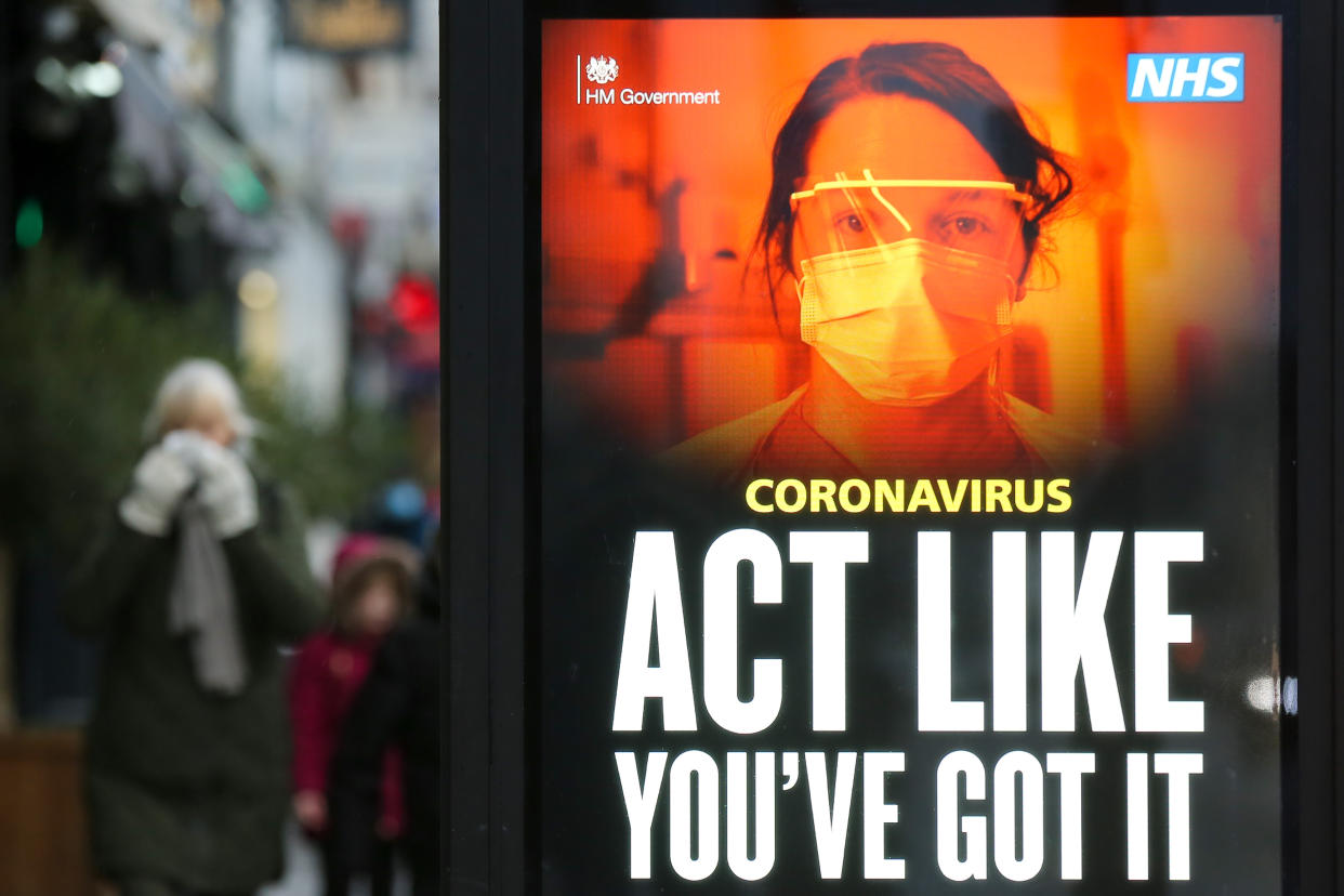 The 'Act Like You've Got It' coronavirus campaign advert in London. (Photo by Dinendra Haria / SOPA Images/Sipa USA)
