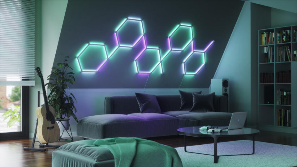 <p>Nanoleaf</p><p>“Nanoleaf Lines are our smart LED light bars designed to provide stunning RGB backlit illuminations with unique geometric designs. They offer a more subtle splash of RGB in your space. Lines are available in both 60 and 90 degrees, so you can create sleek linear designs or connect them together for limitless design possibilities.”<br></p><p><strong><a href="https://clicks.trx-hub.com/xid/arena_0b263_mensjournal?event_type=click&q=https%3A%2F%2Fgo.skimresources.com%2F%3Fid%3D106246X1740122%26url%3Dhttps%3A%2F%2Fnanoleaf.me%2Fen-US%2Fproducts%2Fnanoleaf-lines%2F%3Fcategory%3Dlines-60-degrees&p=https%3A%2F%2Fwww.mensjournal.com%2Fpursuits%2Fhome-living%2Flighting-trends-for-the-home%3Fpartner%3Dyahoo&ContentId=ci02d0e776b000240c&author=Emily%20Fazio&page_type=Article%20Page&partner=yahoo&section=Smart%20Home&site_id=cs02b334a3f0002583&mc=www.mensjournal.com" rel="nofollow noopener" target="_blank" data-ylk="slk:SEE LINES;elm:context_link;itc:0;sec:content-canvas" class="link ">SEE LINES</a>:</strong> Smarter Kit with 9+ lines starting at $199.99, Expansion kits available for $69.99</p>