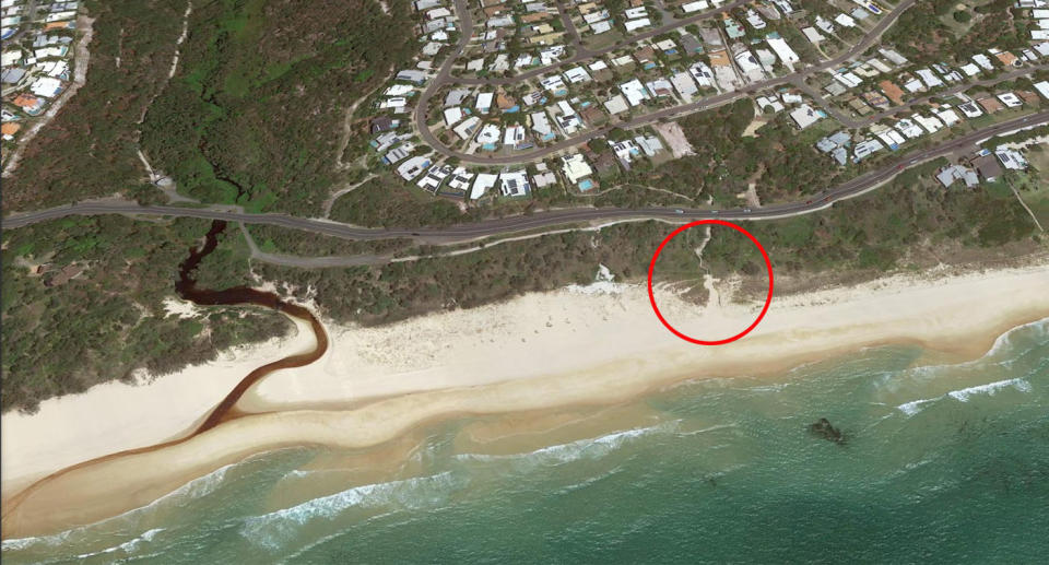 Arial image of Sunrise beach and entrance point 38 in Noosa heads