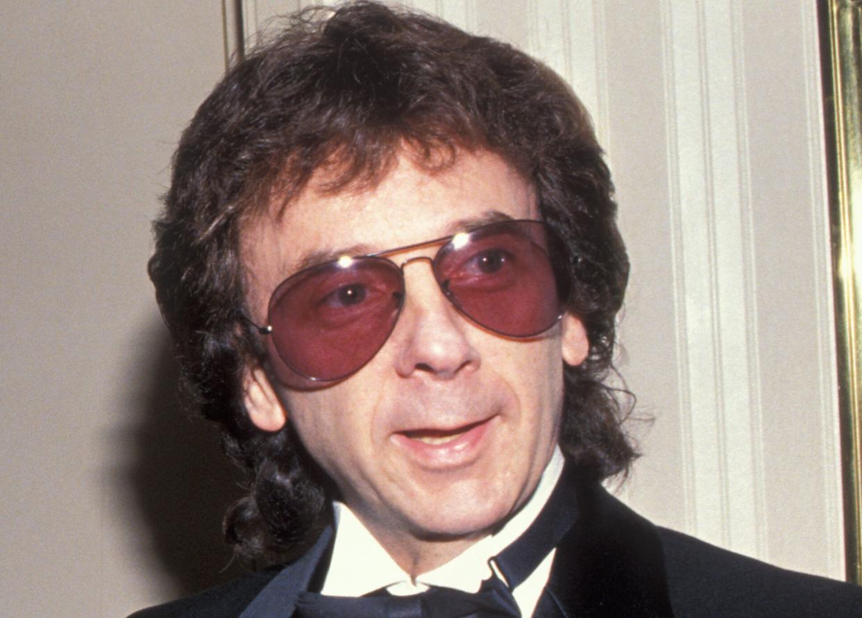 Phil Spector photographed at the Rock and Roll Hall of Fame induction ceremony in 1989.  (Photo: KMazur via Getty Images)