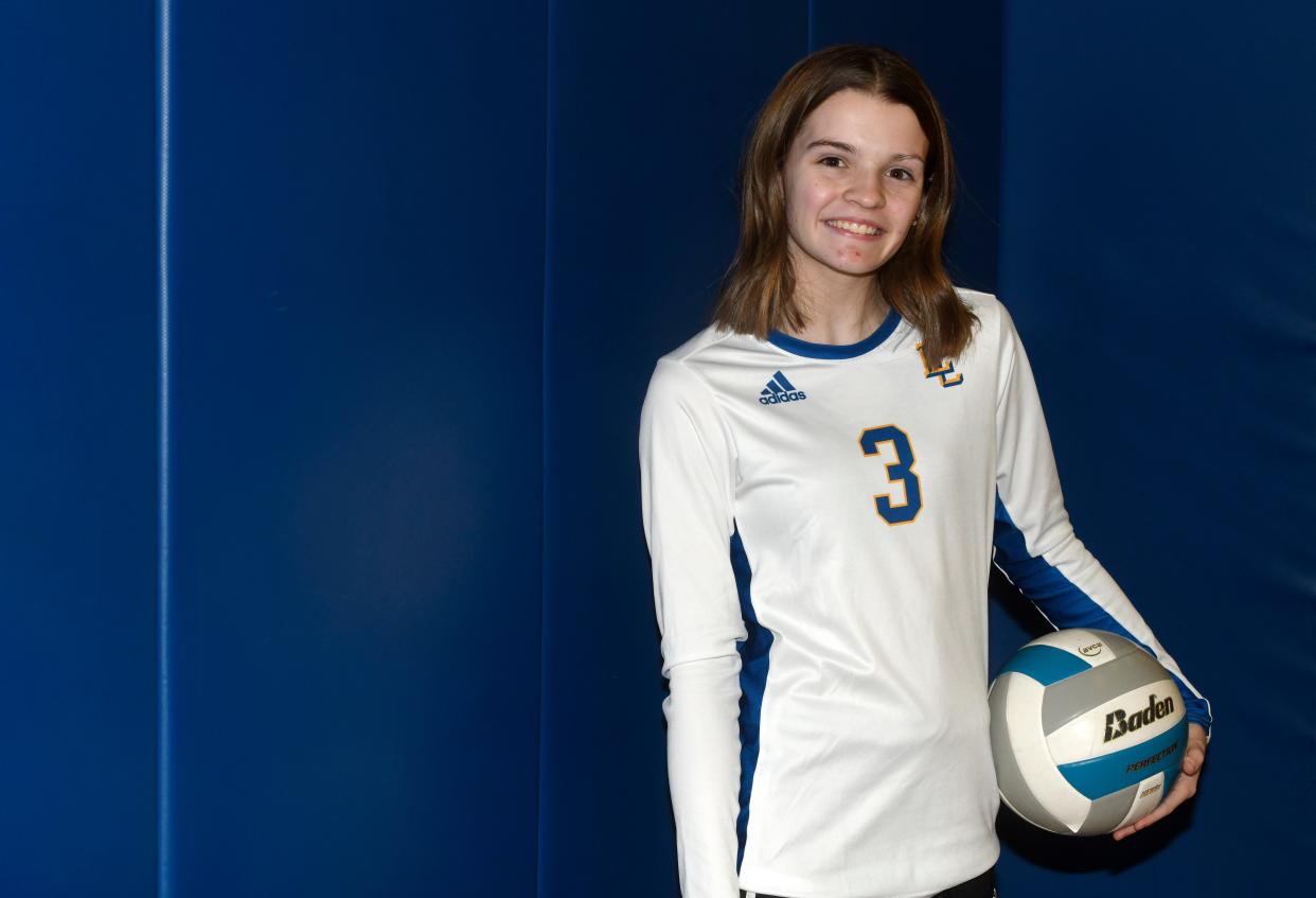 Lubbock Christian freshman Whitlee Blacklock is the Lone Star Varsity volleyball newcomer of the year, as seen Wednesday, Nov. 30, 2022, at Lubbock Christian High School.