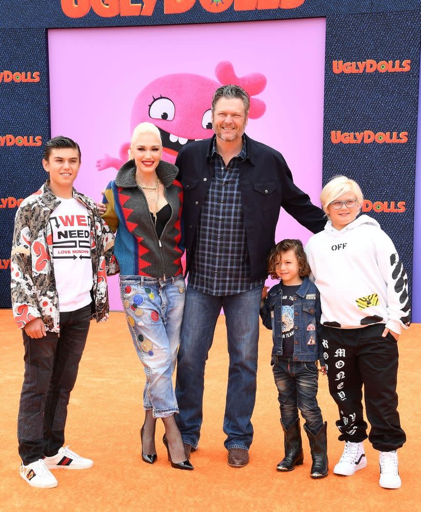 Kingston Rossdale, Gwen Stefani, Blake Shelton, Apollo Bowie Flynn Rossdale, and Zuma Nesta Rock | Steve Granitz/WireImage