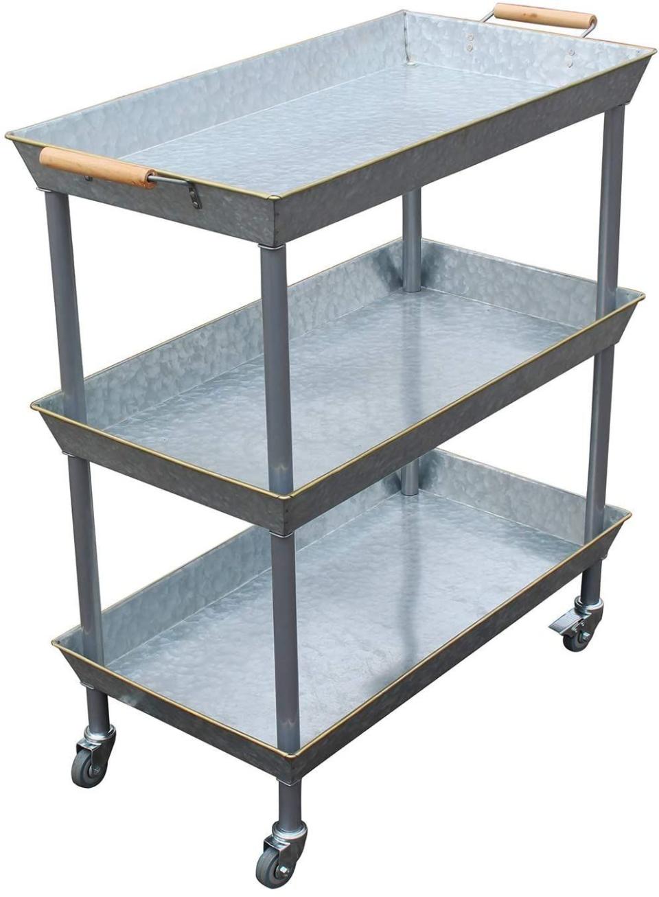 8) Galvanized Metal Bar Cart