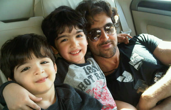 Hrithik Roshan<br><br>He married his childhood sweetheart, Suzanne Roshan, daughter of actor Sanjay Khan. He has two sons, Hrehaan and Hridhaan. These two are the cutest starkids ever, having inherited the heavenly genes from their parents. They are the apple of Hrithik’s eye as is evident from all the pictures he keeps posting on Twitter. Quite a loving father that!