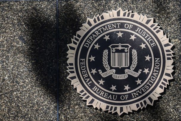 PHOTO: The Federal Bureau Of Investigation emblem is seen on the headquarters building in Washington D.C., Oct. 20, 2022.  (NurPhoto via Getty Images)