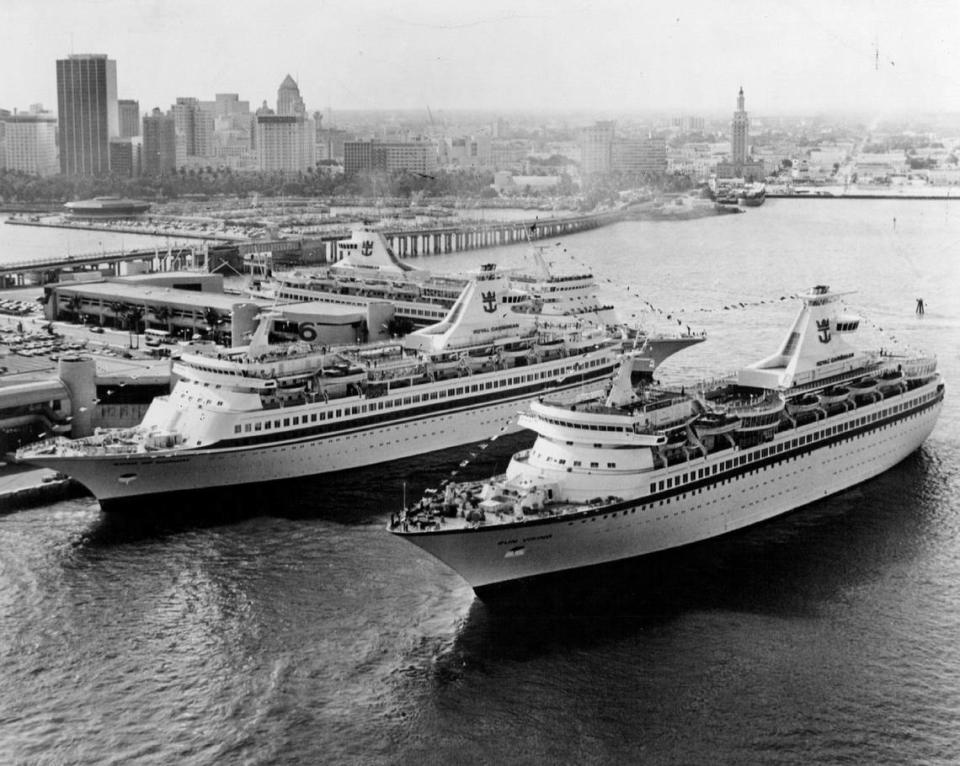 The port and Dodge Island in 1974.