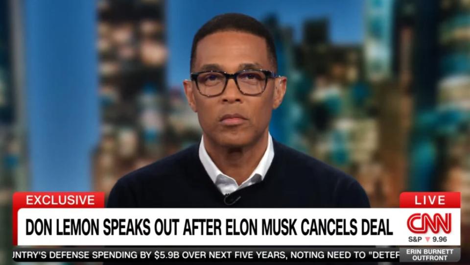 Lemon appeared on his old network, CNN, on Wednesday night — hours after his firing from X was announced. CNN