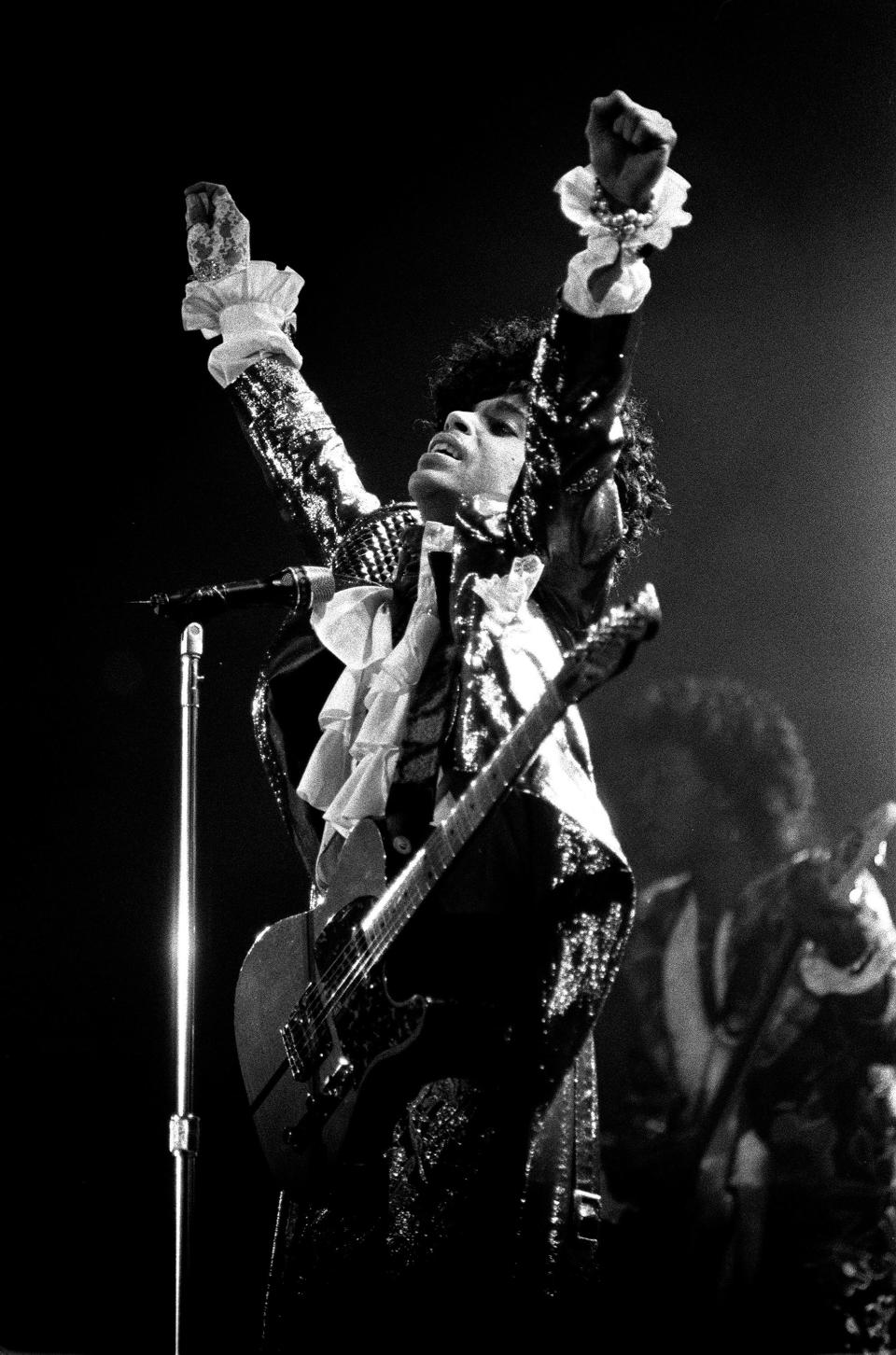 Prince performs at the first of three sold-out shows at Mid-South Coliseum on Jan. 25, 1985.