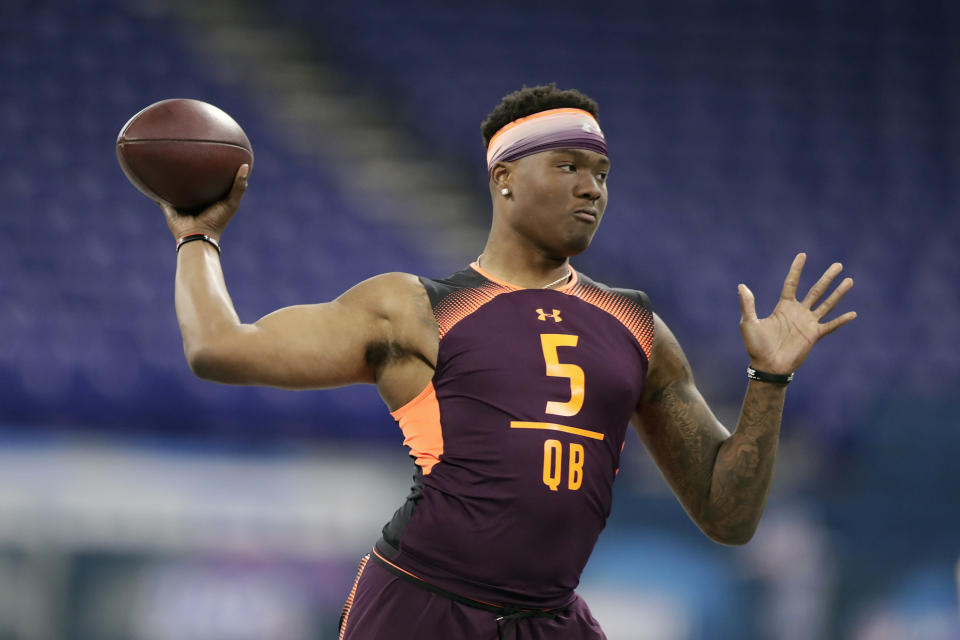 Ohio State quarterback Dwayne Haskins is projected to be a first-round pick in the NFL draft. (AP)