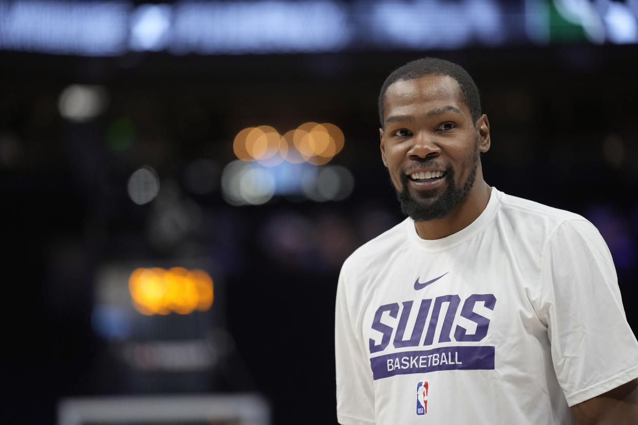 Kevin Durant is expected to make his debut with the Phoenix Suns on Wednesday night. (Photo by Patrick McDermott/Getty Images)