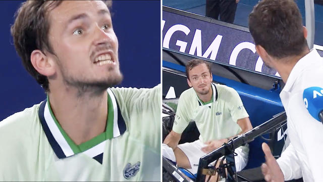 Watch: Daniil Medvedev accidentally hits spectator at Vienna Open