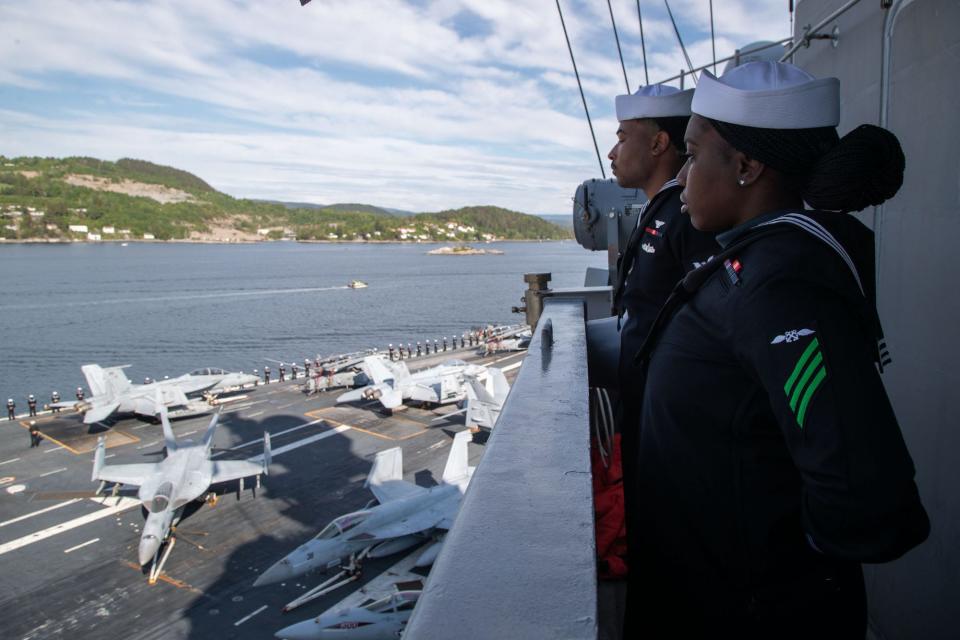 Navy aircraft carrier Gerald R. Ford Olso Norway