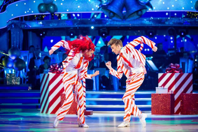 Joe Sugg with dance partner Dianne Buswell (Photo: Guy Levy/BBC via Press Association Images)