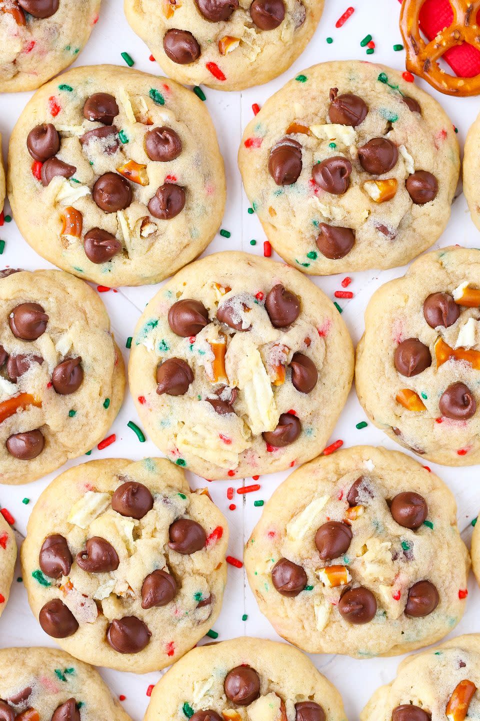 <p>Even Santa has a snacky side. These cookies are loaded with chocolate chips, sprinkles, pretzels, <em>and</em> potato chips for the salty-sweet dessert of your (and his!) dreams.</p><p>Get the <strong><a href="https://www.delish.com/cooking/recipes/a50432/santas-trash-cookies-recipe/" rel="nofollow noopener" target="_blank" data-ylk="slk:Santa's Trash Cookies recipe;elm:context_link;itc:0;sec:content-canvas" class="link ">Santa's Trash Cookies recipe</a></strong>.</p>