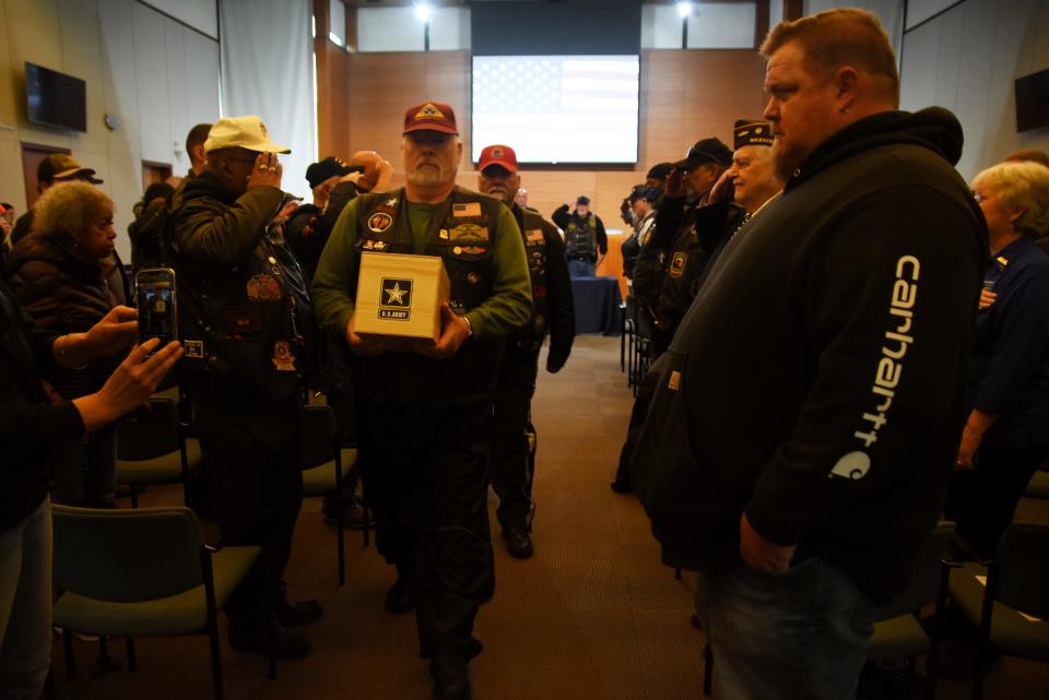 The remains of Kirk Horing, U.S. Army was escorted by community members in Kitsap County at the annual The Unforgotten, Run to Tahoma ceremony at the Kitsap County Administration Building on May 28, 2022.