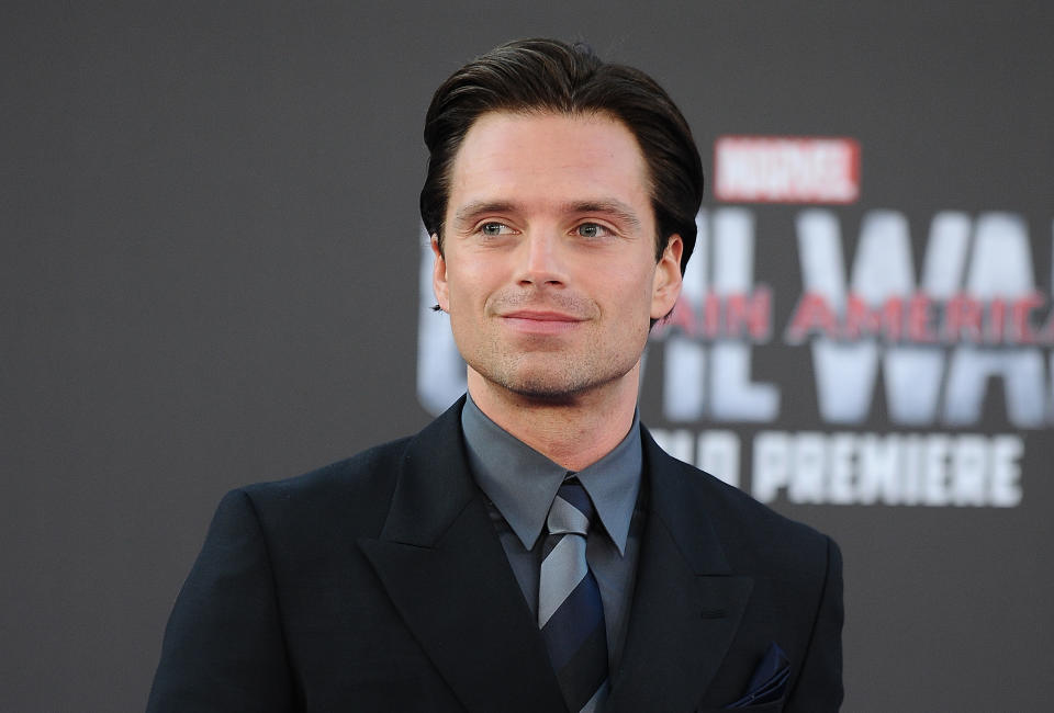 HOLLYWOOD, CALIFORNIA - APRIL 12:  Actor Sebastian Stan attends the premiere of 