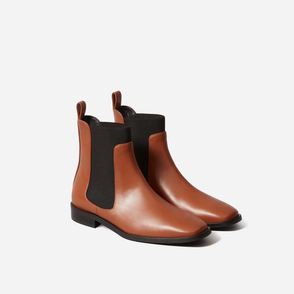 Save 40% on The Square Toe Chelsea Boot. Image via Everlane.