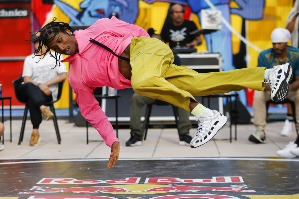 B-boy Nebz, competes during Red Bull BC One event on, Saturday, July 24, 2021. in New York. Many in the breaking community are eager for the art form to expand its audience after the International Olympic Committee announced that it would become an official sport at the Paris 2024 games. But that optimism is hardly unanimous. (AP Photo/Eduardo Munoz Alvarez)