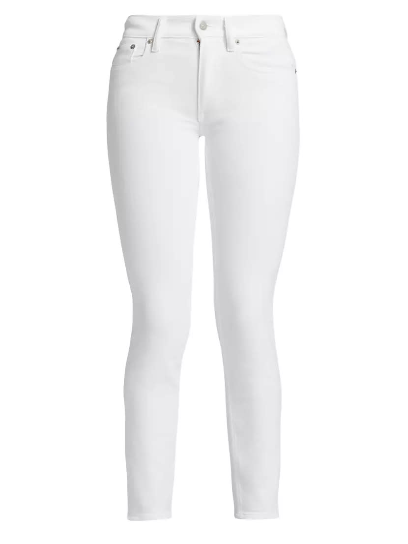 Cotton-Blend Mid-Rise Skinny Jeans