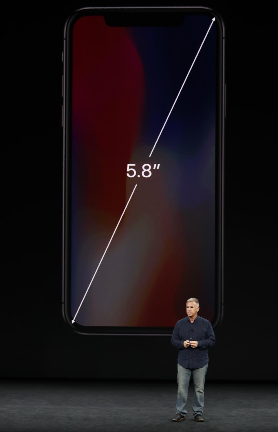 Apple’s Schiller introduces the iPhone X during a launch event in Cupertino