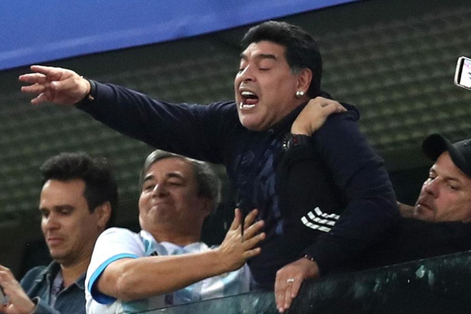 Diego Maradona blames bizarre World Cup behaviour on white wine binge in VIP box