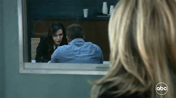 Carly arrived at the station and watched as Anna told Jason not to give up on Dante surviving.