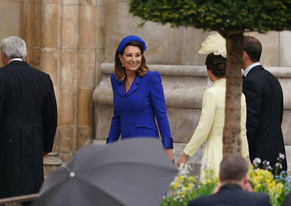 left to right michael middleton, carole middleton, pippa middleton and james middleton arriving at westminster abbey, london, ahead of the coronation of king charles iii and queen camilla on saturday picture date saturday may 6, 2023 photo by joe giddenspa images via getty images