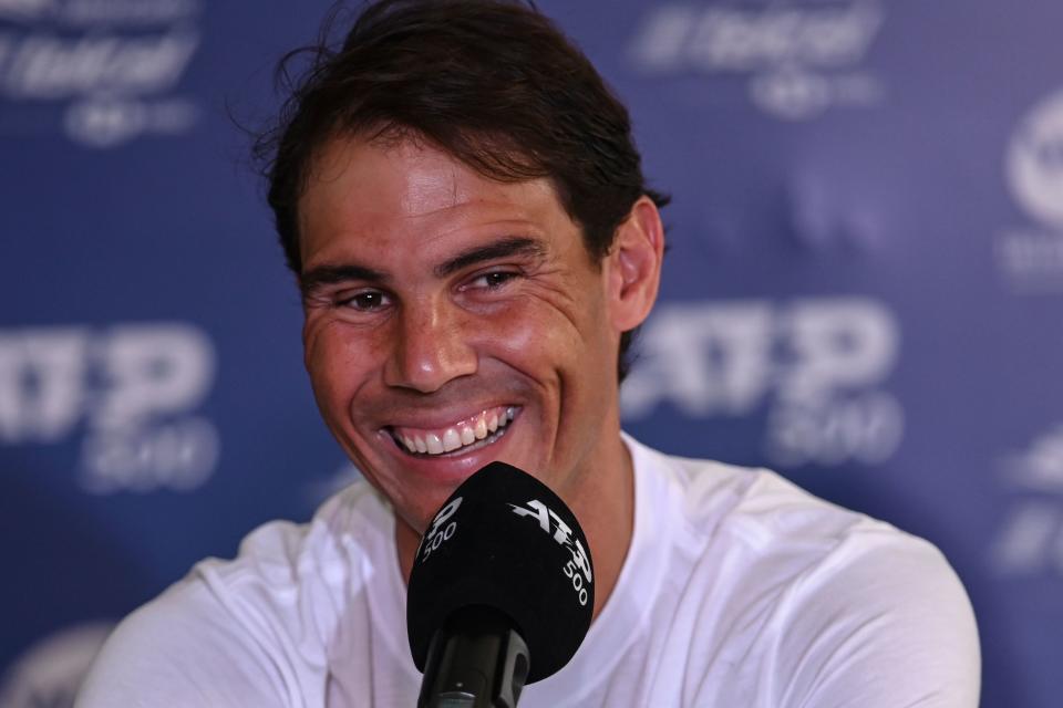 Spanish tennis player Rafael Nadal attends a press conference during the Mexican ATP Open 500 in Acapulco, Guerrero State, Mexico, on February 24, 2020. (Photo by Pedro PARDO / AFP) (Photo by PEDRO PARDO/AFP via Getty Images)