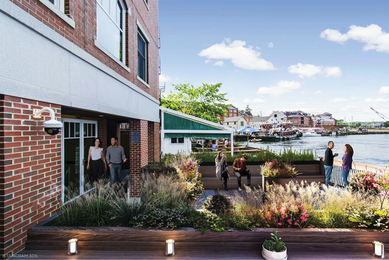 Martingale Wharf restaurant of Portsmouth is proposing an expansion of its outdoor deck at 99 Bow St.