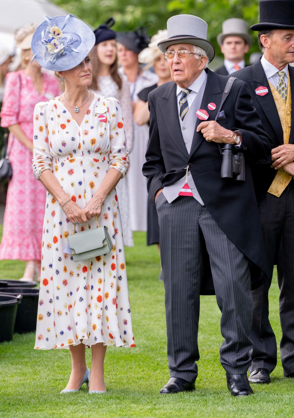 Sophie, Duchess of Edinburgh with her father Christopher Rhys Jones attends day three of Royal Ascot 2023.