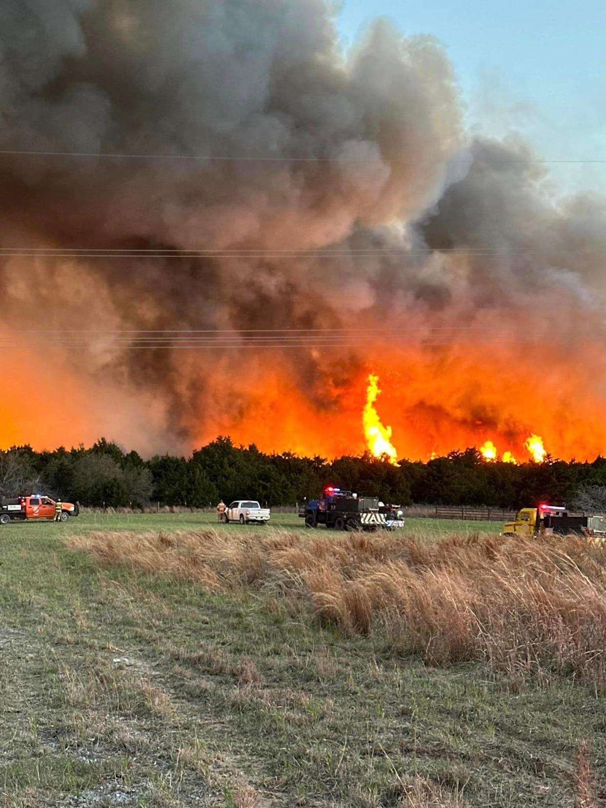 Firefighters from Vici and surrounding communities were called in Saturday to help fight a wildfire in Woodward County.