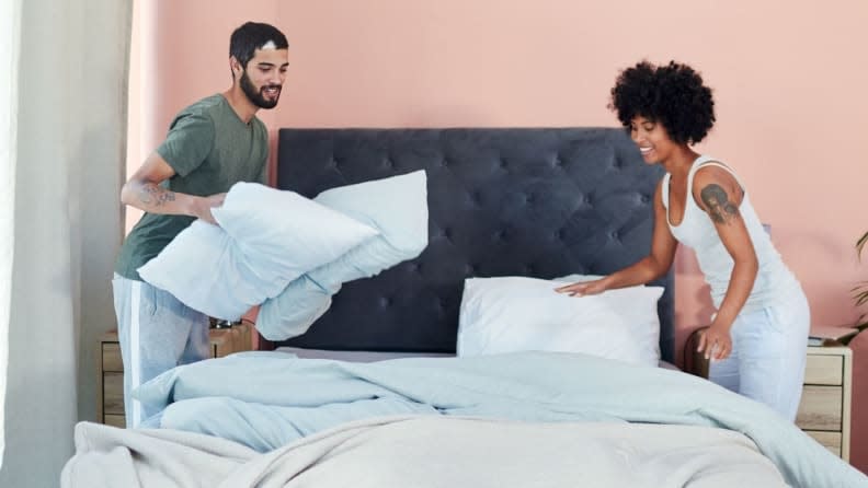 Credit:                      Getty Images / PeopleImages                                             Sheets are essential for keeping your bed clean.