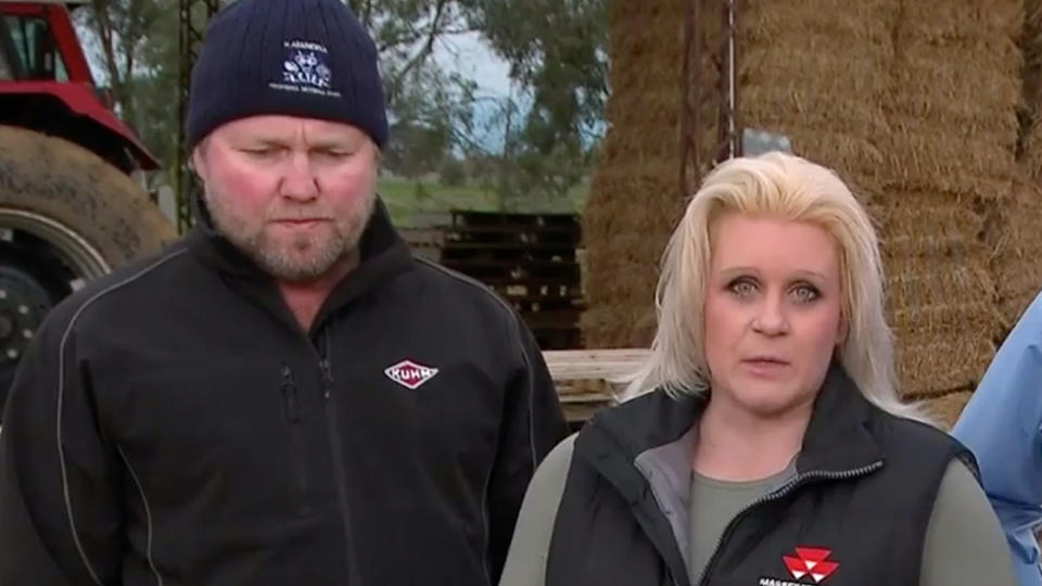 Melisa and Stephen were going to use the money to aid their drought affected farm. Source: The Today Show.