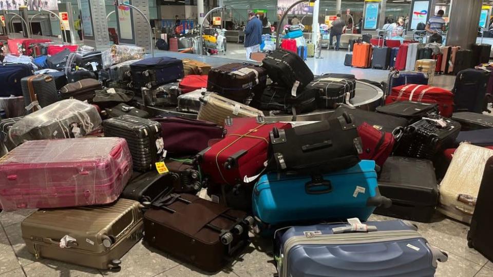 Unclaimed baggage at London Heathrow last month