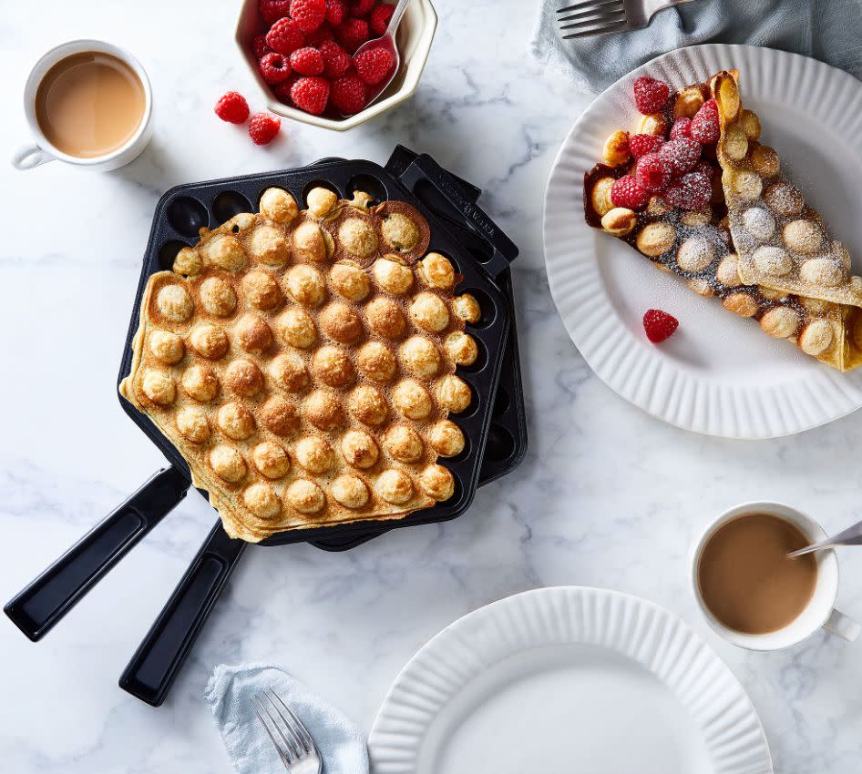 This stovetop waffle maker can make bubble waffles, a Hong Kong street snack. She'll definitely post her batches on Instagram. <a href="https://fave.co/2yAbbKX" target="_blank" rel="noopener noreferrer">Find it for $60 at Food52</a>.&nbsp;