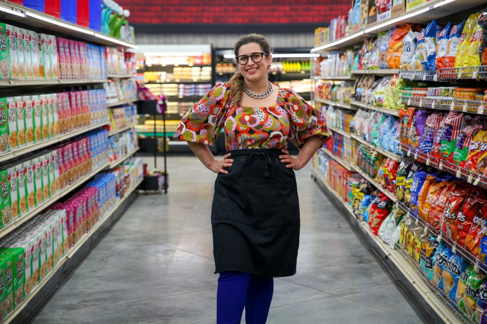 Providence's Little Sister chef/owner Milena Pagán poses in Flavortown for her appearance on "Guy's Grocery Games" on Food Network.