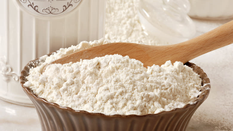 Unbleached flour in bowl