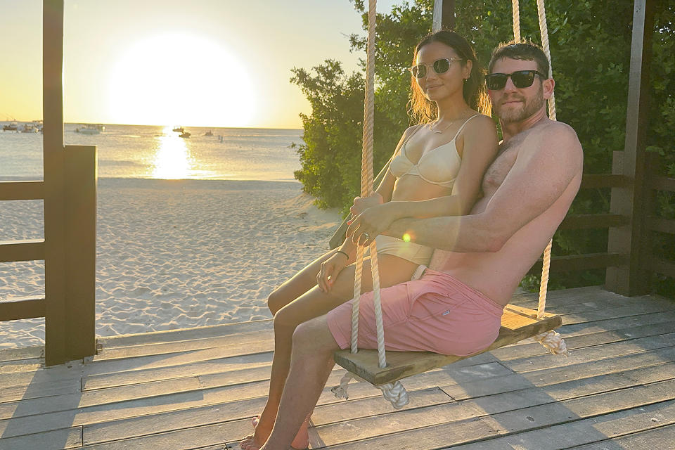 <p><strong>Location:</strong> Aruba</p> <p>To celebrate their 7-year wedding anniversary, Jamie Chung and Bryan Greenberg enjoyed a romantic getaway at <a href="https://www.ritzcarlton.com/en/hotels/caribbean/aruba" rel="nofollow noopener" target="_blank" data-ylk="slk:The Ritz-Carlton Aruba;elm:context_link;itc:0;sec:content-canvas" class="link ">The Ritz-Carlton Aruba</a>.</p> <p>"It was the ultimate luxury hotel with a balance of natural beauty," the couple tells PEOPLE. "Just hanging out at our cabana on the softest white sand overlooking clear turquoise water while watching the sunset was very peaceful."</p> <p>The couple enjoyed an intimate dinner at the resort's <a href="https://www.ritzcarlton.com/en/hotels/caribbean/aruba/dining/casa-nonna" rel="nofollow noopener" target="_blank" data-ylk="slk:Casa Nonna;elm:context_link;itc:0;sec:content-canvas" class="link ">Casa Nonna</a> restaurant and spent some quality time on Aruba's "most beautiful beaches," they said. They also enjoyed a few adventurous activities like snorkeling and sightseeing at Arikok National Park during their trip.</p>