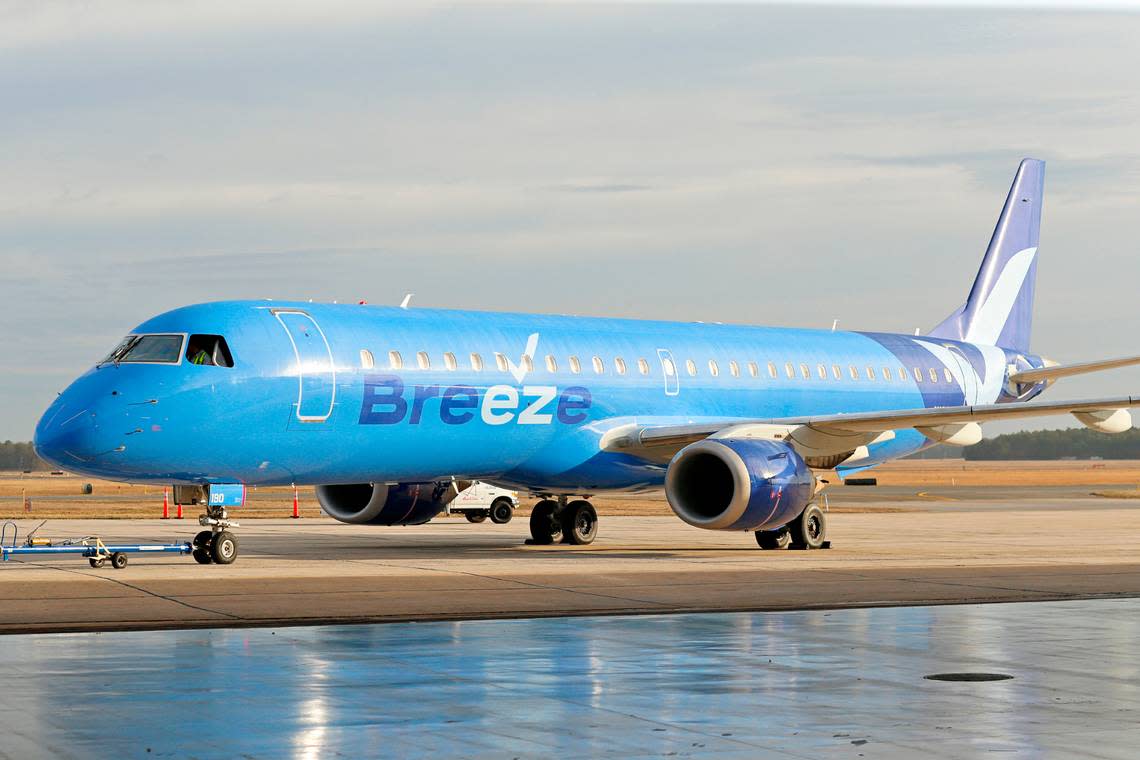 Breeze Airways will begin nonstop service to three cities from Raleigh-Durham International Airport starting in February 2023.