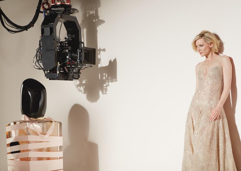 Cate Blanchett shoots her Giorgio Armani Si Rose Signature campaign