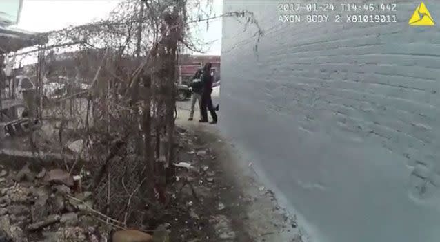 The body camera was recording automatically, but the officer appeared unaware. Photo: Baltimore Police Department