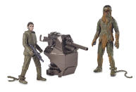 <p>Why are Han and Chewie so muddy? We’re guessing it’s because we’re catching them mid-jailbreak, which also explains the chains on their ankles and Chewie’s missing bandolier. This suggests that <em>Solo </em>will be borrowing <a rel="nofollow noopener" href="https://www.hollywoodreporter.com/heat-vision/solo-a-star-wars-story-reveal-how-han-chewbacca-met-1075042" target="_blank" data-ylk="slk:a discarded piece of Expanded Universe mythology;elm:context_link;itc:0;sec:content-canvas" class="link ">a discarded piece of Expanded Universe mythology</a>, in which the pilot helped an enslaved Chewbacca escape the Empire and earned the Wookiee’s life debt in the process. (Photo: Hasbro) </p>