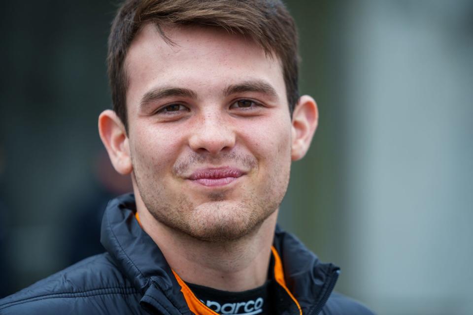 Arrow McLaren SP driver Pato O'Ward (5) makes his way out to the pit area Wednesday, April 20, 2022, prior to the start of open test practice in preparation for the 106th running of the Indianapolis 500. 