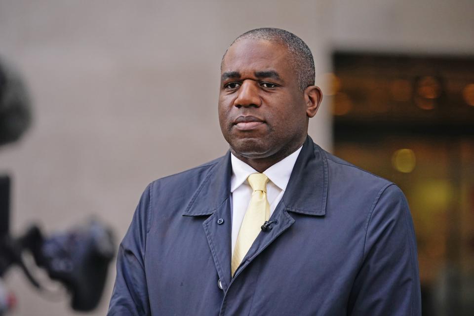 Shadow foreign secretary David Lammy (PA Archive)