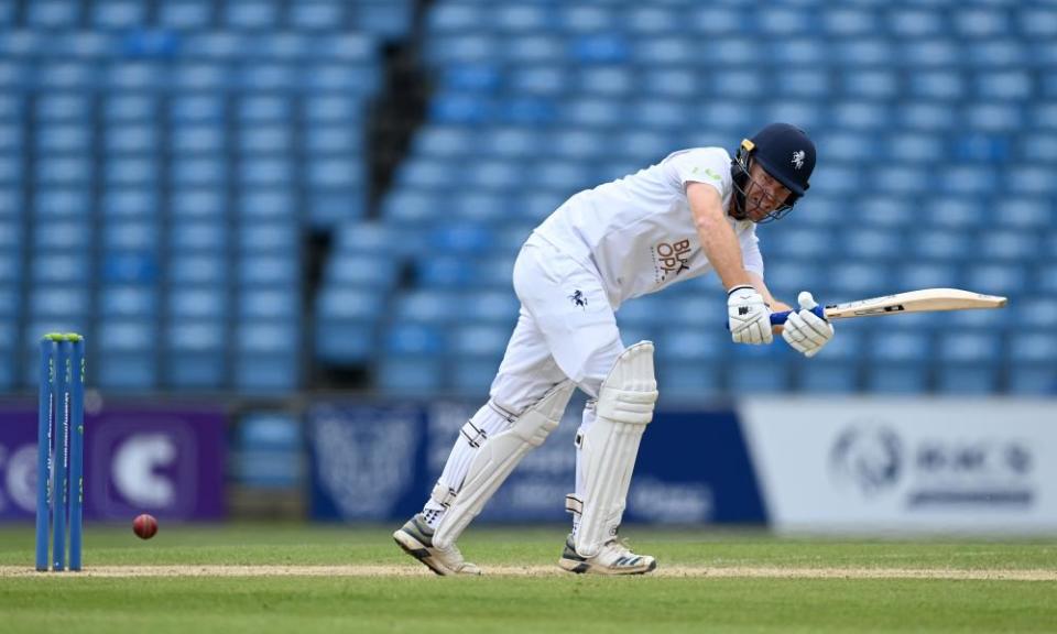 Compton hits out against Yorkshire at Headingley. The left-hander averages 109 in the County Championship so far this season.