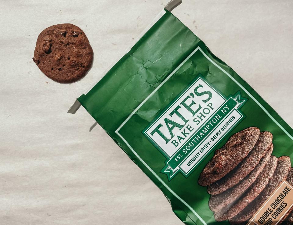 bag of Tate's double chocolate chip cookies