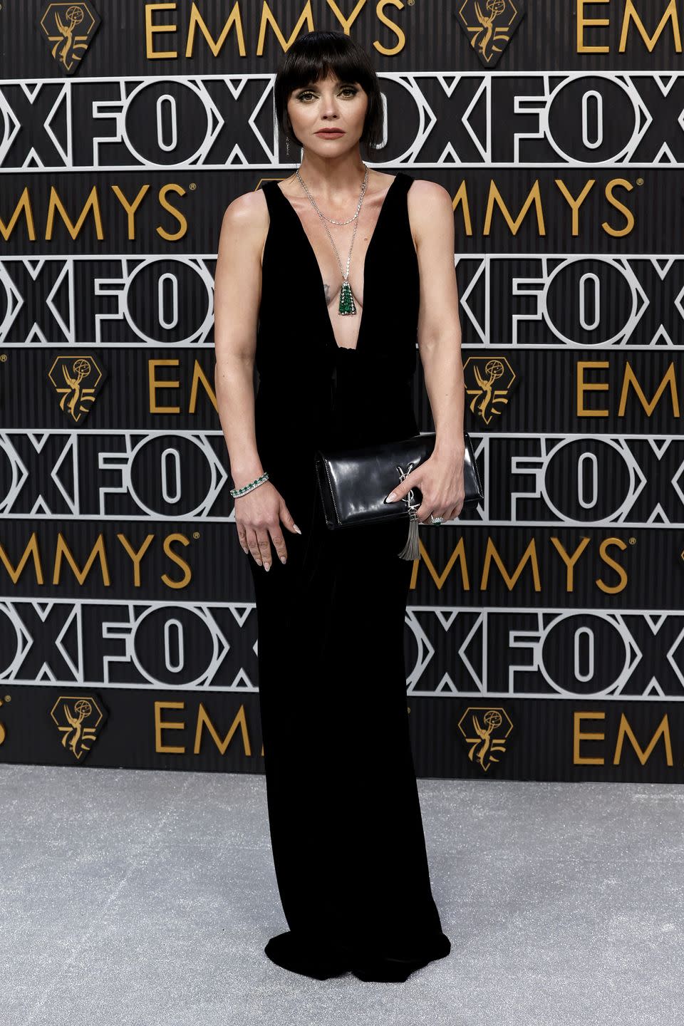 los angeles, california january 15 christina ricci attends the 75th primetime emmy awards at peacock theater on january 15, 2024 in los angeles, california photo by frazer harrisongetty images