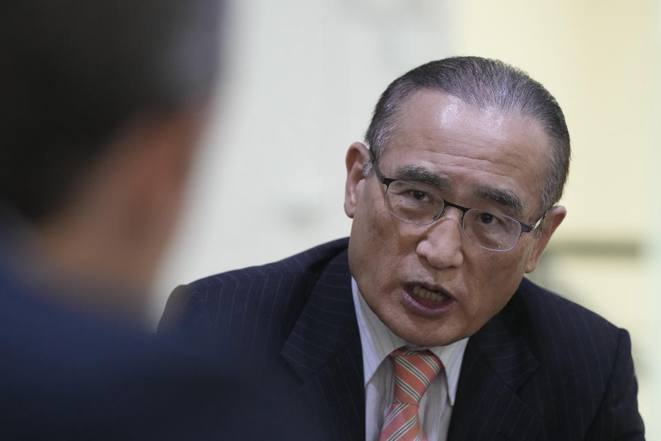 Former South Korean nuclear envoy Wi Sung-lak speaks during an interview in Seoul, South Korea, on Aug. 29, 2023. (AP Photo/Lee Jin-man)