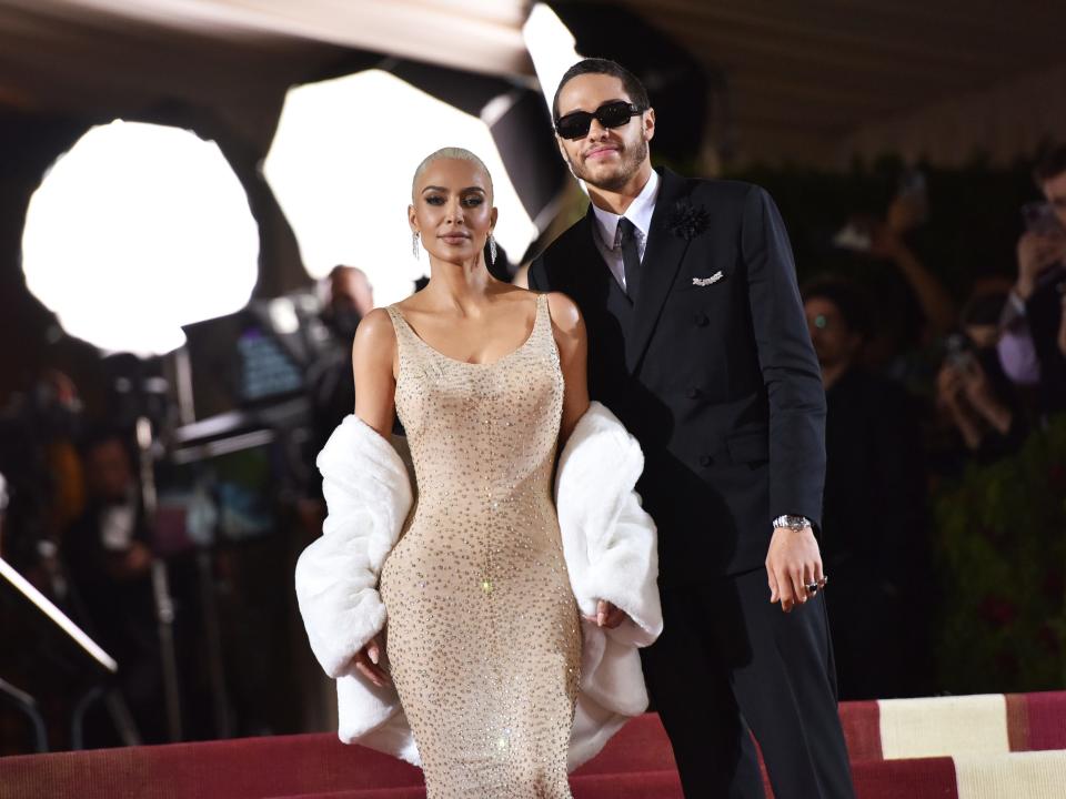 Kim Kardashian and Pete Davidson attend the 2022 Met Gala.