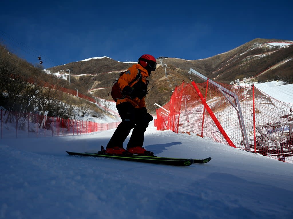 The National Alpine Ski Centre has been built in the Yanqing area, where thousands of trees have been moved for the games (AFP via Getty Images)
